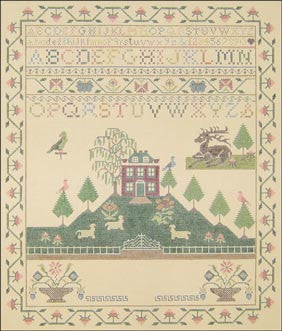 Needlepoint Stag / Well / House Sampler Canvas
