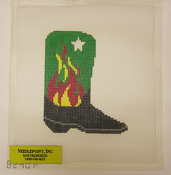 Needlepoint Cowboy Boot Canvas