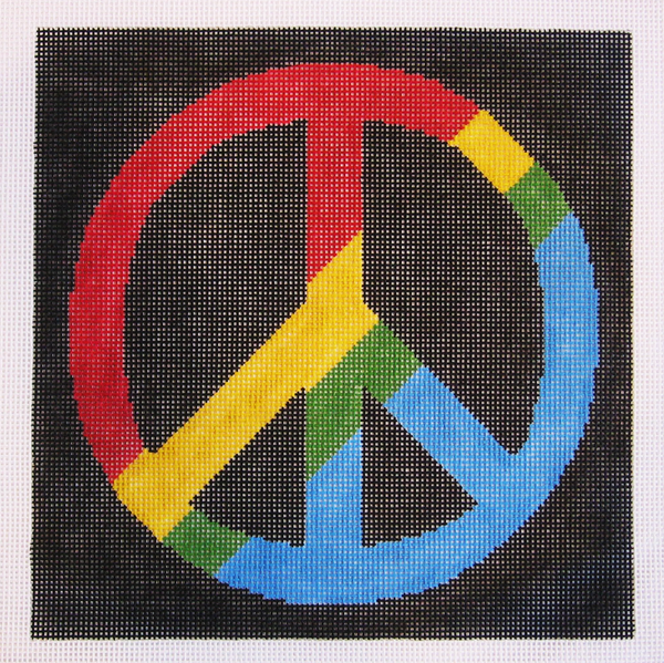 Needlepoint Peace Sign Canvas