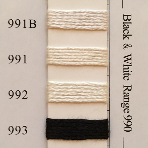 Needlepoint Inc Silk Thread Black & White Range 990