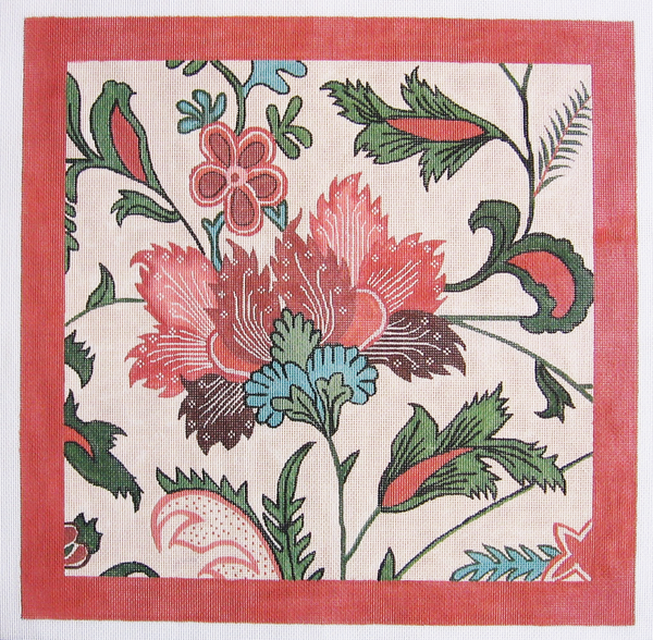 Needlepoint Crewel Flowers Canvas
