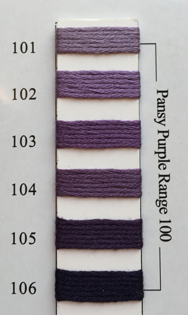 Needlepoint Inc Silk Thread Pansy Purple Range 100