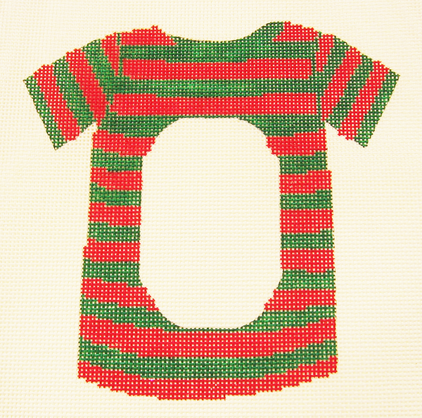 Needlepoint Red Green T-Shirt Frame Canvas