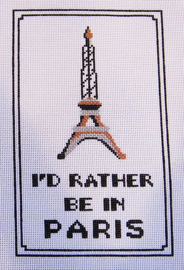 Needlepoint I'd Rather be in Paris Canvas