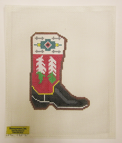 Needlepoint Cowboy Boot Canvas
