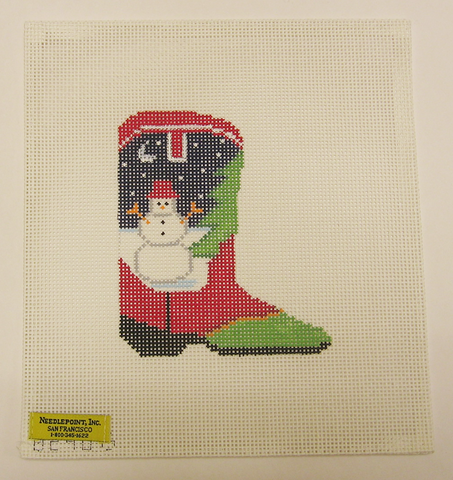 Needlepoint Cowboy Boot Canvas