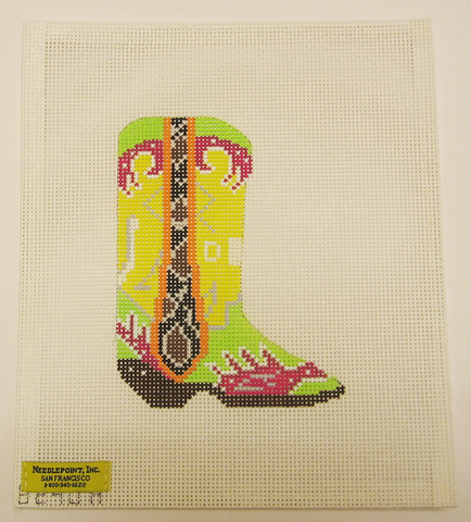 Needlepoint Cowboy Boot Canvas