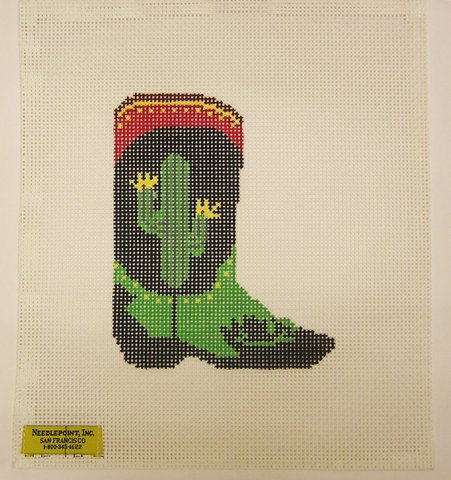 Needlepoint Cowboy Boot Canvas