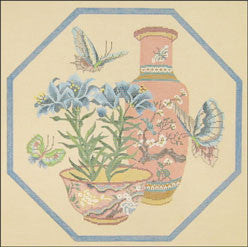 Needlepoint Blue Lillies Canvas