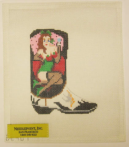Needlepoint Cowboy Boot Canvas