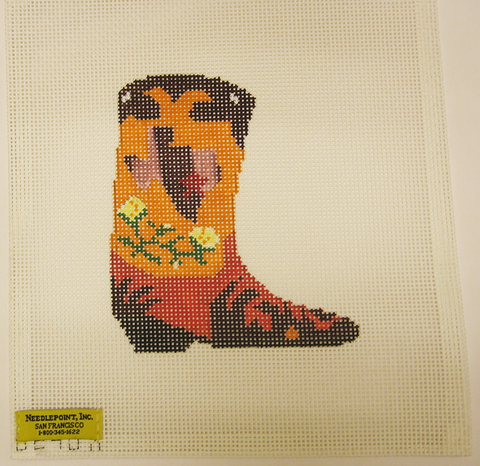 Needlepoint Cowboy Boot Canvas