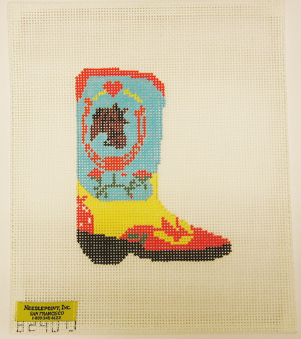 Needlepoint Cowboy Boot Canvas
