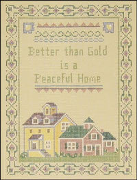 Needlepoint Peaceful Home Sampler 6" x 8" 18m $ 130_ Canvas