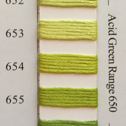 Needlepoint Inc Silk Thread Acid Green Range 650