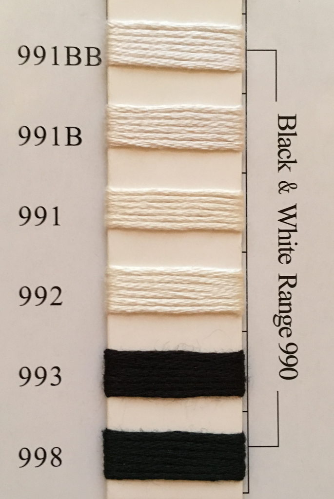 Needlepoint Inc Silk Thread Black & White Range 990