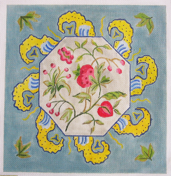 Needlepoint Strawberry Floral Canvas