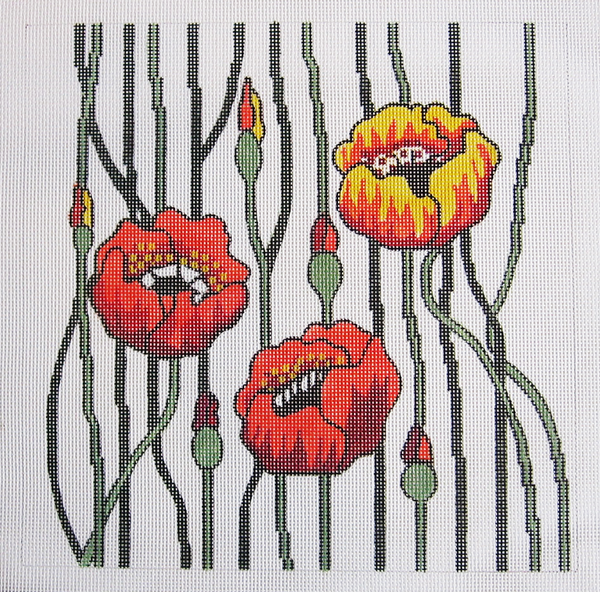 Needlepoint Poppies Canvas