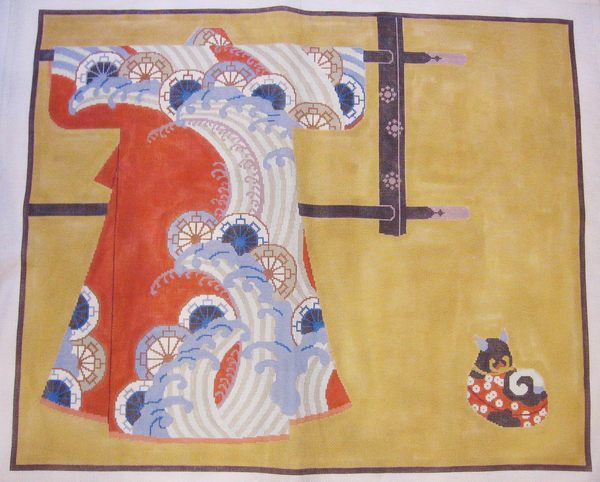Needlepoint Wagon Wheel Kimono Canvas