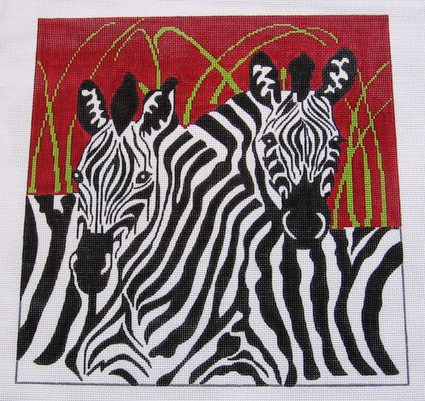Needlepoint Zebras Canvas