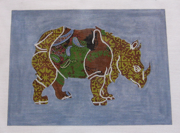 Needlepoint Rhino Canvas