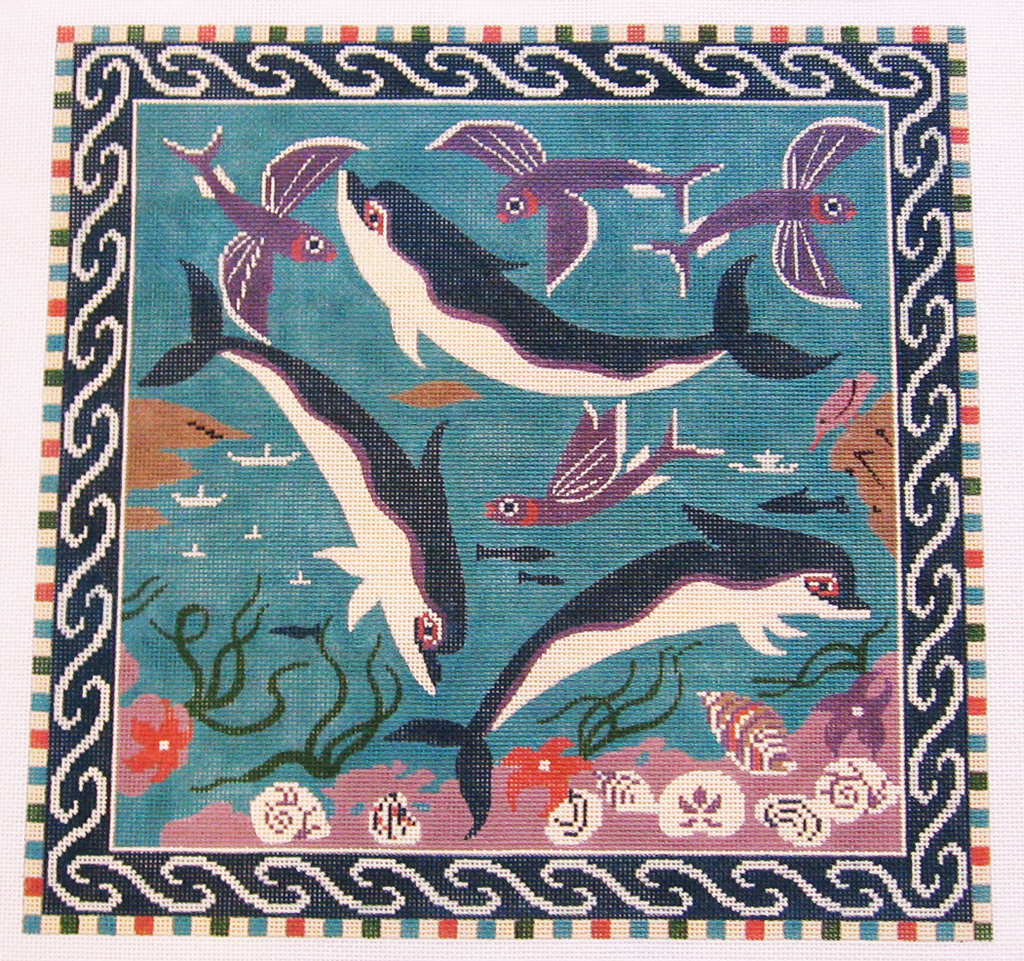 Needlepoint Dolphins Canvas