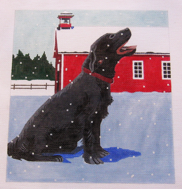 Needlepoint Black Dog Canvas