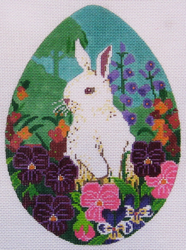 Needlepoint White Bunny Canvas