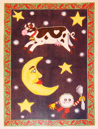 Needlepoint Cow jump over the moon Canvas
