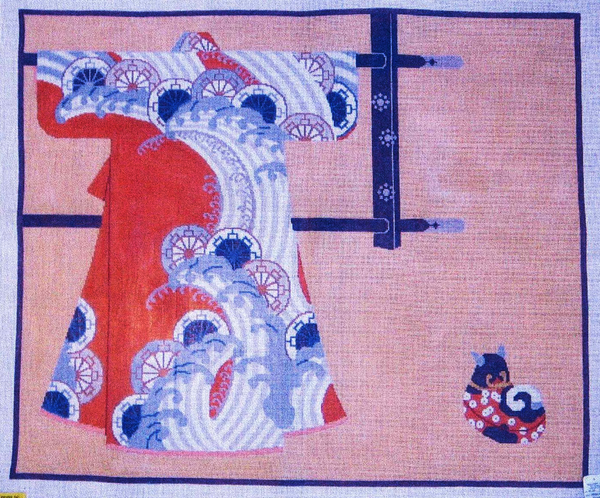 Needlepoint Wagon Wheel Kimono Canvas