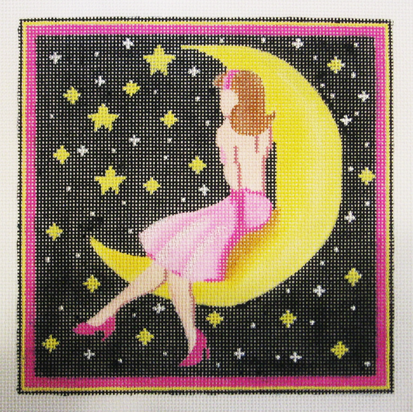Needlepoint Moon and Stars Canvas