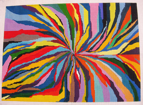 Needlepoint Rainbow Abstract Canvas