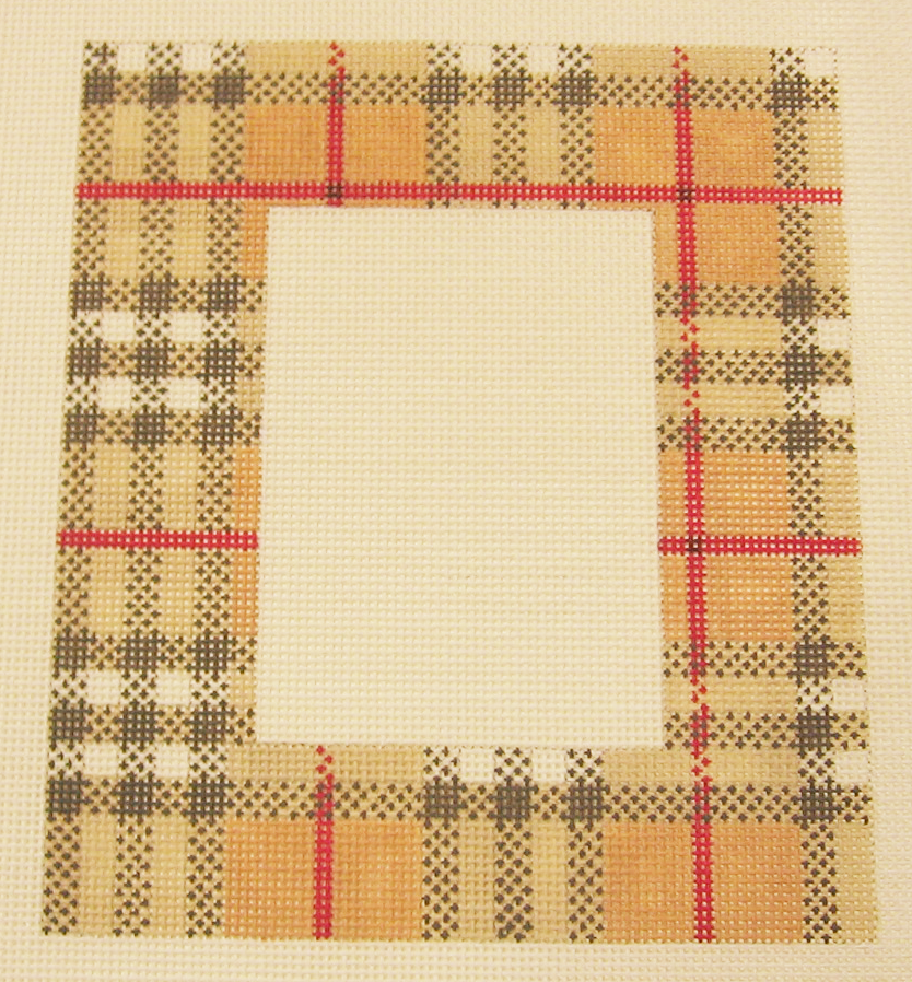 Needlepoint Plaid Picture Frame Canvas
