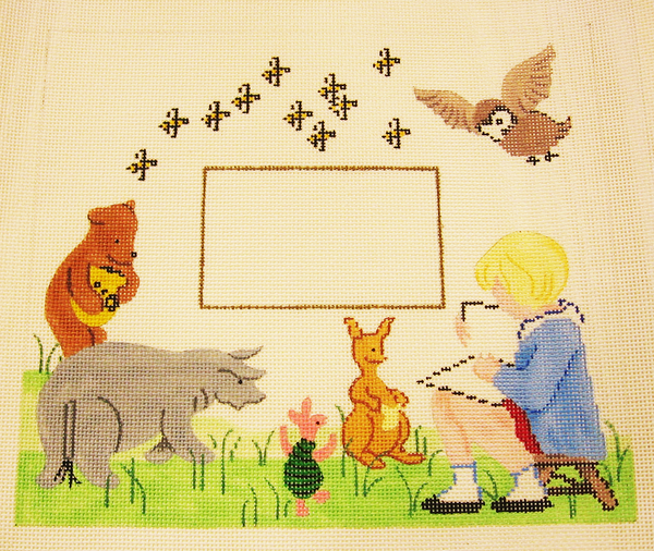 Needlepoint Winnie the Pooh Picture Frame Canvas