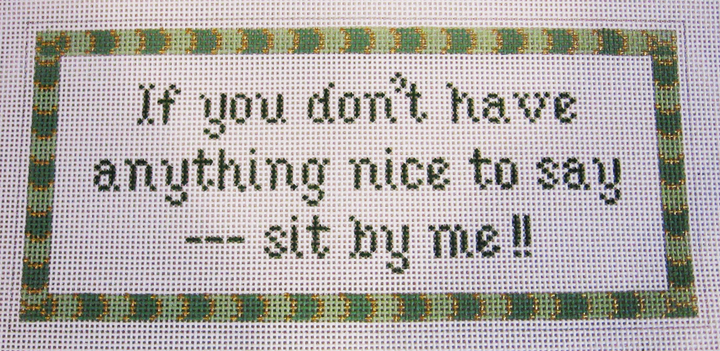 Needlepoint Sit by Me Canvas