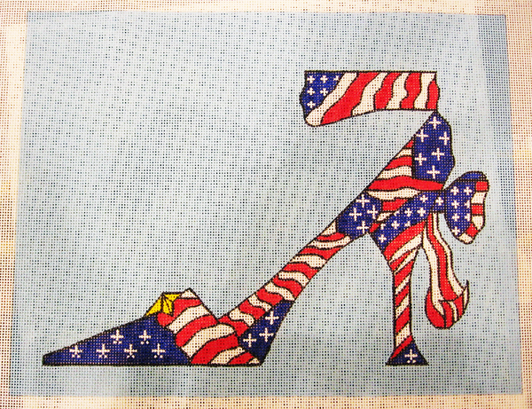 Needlepoint Americana Shoe Canvas