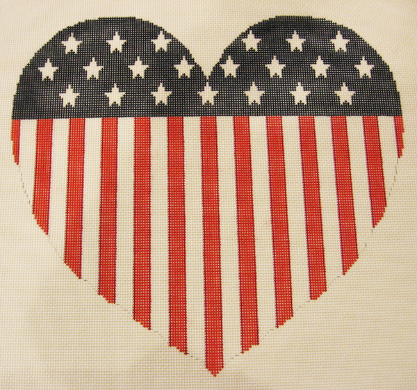 Needlepoint Heart Flag Canvas