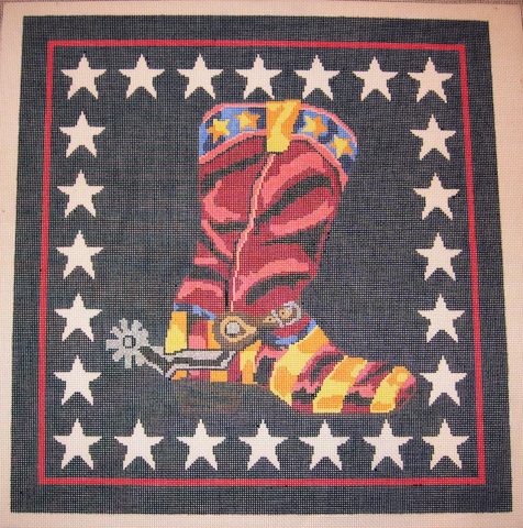 Needlepoint Cowboy Boot Canvas