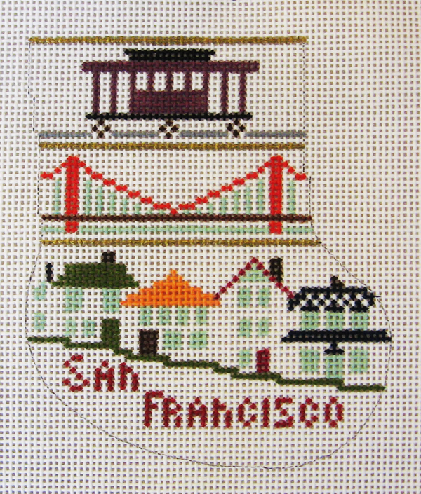 Needlepoint SF Mini Sox Ornament Canvas