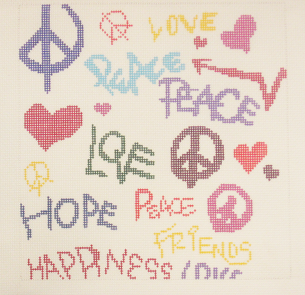 Needlepoint Love and Peace Canvas