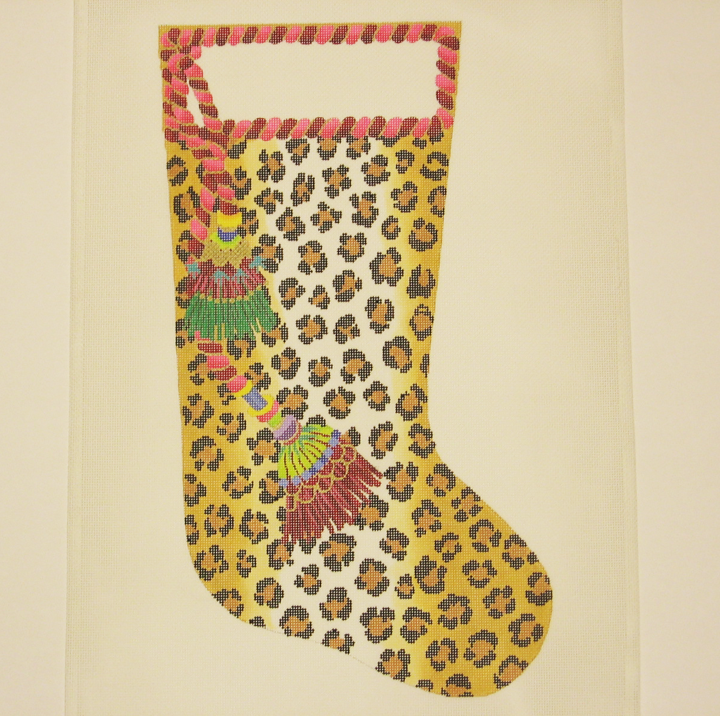 Needlepoint Leopard Print w/ Tassels canvas