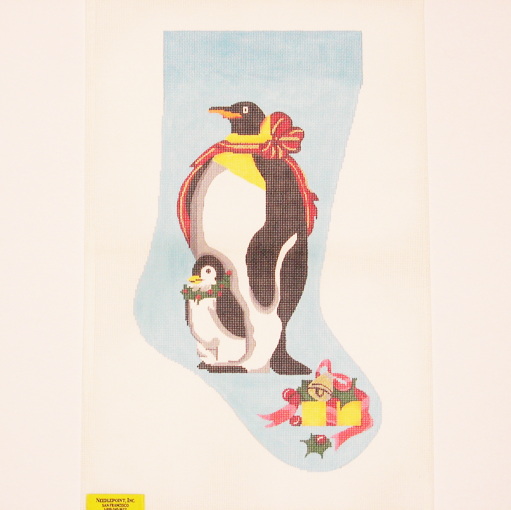 Needlepoint Father Penguin canvas