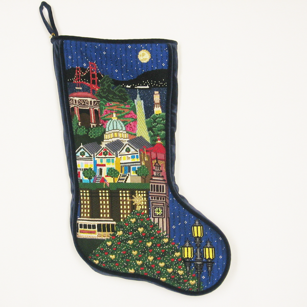 Needlepoint Stocking with French Horn - Pender & Peony - A Southern Blog